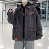 Chaqueta de mezclilla versátil para primavera y otoño para hombre, marca de moda, corte holgado, talla grande, chaqueta de trabajo, abrigo de mezclilla, venta al por mayor de fábrica de moda