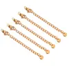 Cadena de Extensión de 2 Colores al por Mayor Acero Inoxidable Grabado Cadena de Cola de 5 cm Set de Broches de Langosta Accesorios para Collares Pulseras Joyería