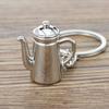 Llavero de Café Estéreo 3D Regalo Pequeño Personalización Aparato de Café Artificial Colgante para Bolso Pequeño Hebilla de Metal Personalización