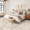 Tapete Abstrato Lavável Antiderrapante - Resistente a Manchas, Dobrável, Lavável à Máquina para Sala de Estar - Decoração Suave para Casa