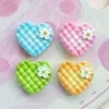 Mini Pequeño Cuadros Corazón Galleta Resina Accesorios Flor Corazón Juguete Comida Pasador Llavero Imán Refrigerador Accesorios