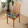 Nueva Funda de Cojín Cuadrada Estampada Estilo Bohemio Funda Elástica para Silla de Comedor Funda para Silla de Hotel y Hogar Funda Elástica para Cojín de Silla