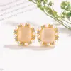Brincos pequenos de pérola com pedra olho de gato de açúcar para mulheres, brincos de luxo leve, de alta qualidade, delicados, únicos, de nicho, versáteis para o dia a dia