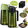 Exclusivo de Amazon, dispensador y rociador de aceite 2 en 1 para cocina y hogar, botella de aceite atomizado, rociador de aceite comestible, gran capacidad