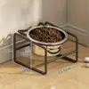 Comedero para Gatos de Acero Inoxidable Doble Tazón Comedero para Perros Cuenco para Comida de Gato Protección de la Columna Cervical Bebedero para Gatos Bebedero para Perros Antivuelco Suministros para Mascotas