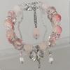 Pulsera de Mariposa Amor Flor Otoño Nueva Pulsera de Cristal de Mariposa para Mujer, Diseño de Nicho, Estilo Ins, Joyería de Pulsera para Estudiante de Alta Gama