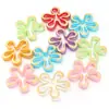 Flor de Cinco Pétalos Hueca Degradada Acrílica Flor de Agujero Recto Bicolor Cuentas de Flor Material para Accesorios de Joyería Hechos a Mano para DIY Cadena de Teléfono