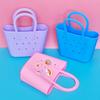 Bolsa de Playa de Silicona Portátil Colorida Almacenamiento para Teléfono Móvil Bolsa de Playa Ligera Pequeña para Niños Caminar DIY Bolsa para Llaves