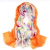 Cachecol de Lã Pintado à Mão, Dupla Utilização como Xale para Proteção contra o Frio, Gola Térmica Feminina para Outono e Inverno, Design Personalizado Pintado à Mão com Plantas e Flores Artesanais