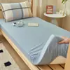 Sábana Bajera Ajustable de Algodón Puro para Dormitorio Pieza Única Protector de Colchón para Estudiante Cama Tatami Juego de Sábanas Juego de Tres Piezas Nuevo Verano 2025