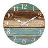 Atacado de fábrica de 10 polegadas explosões transfronteiriças relógio de parede de madeira imitação retro grão de madeira MDF silencioso relógio decorativo