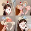 Linda Nueva Diadema de Felpa con Orejas de Dibujos Animados para Otoño e Invierno, Adecuada para Lavarse la Cara y Aplicarse Mascarillas Faciales, Accesorio para el Cabello de Diadema Alta para el Cráneo