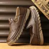 Populares Zapatos Casuales para Hombre de Gran Tamaño de Amazon Transfronterizos, Zapatos de Cuero con Suela Gruesa, Mocasines Hechos a Mano, Zapatos de Marca Independiente de Moda para Hombre