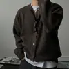 Suéter Cardigan Estilo Coreano para Hombre, Estilo Old Money, Corte Delgado, Negocios, Suéter de Otoño e Invierno, Moderno, Venta al por Mayor de Fábrica Transfronteriza