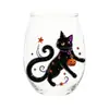 Copo de Vidro de Abóbora Gato Preto Fantasma Teia de Aranha Decoração Atmosfera de Festa de Festival Copo para Beber Vinho Estilo 2D Copo Formato de Ovo