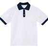 Uniforme Escolar para Alunos do Ensino Fundamental e Médio Camiseta Branca Manga Curta Verão Meninos Camisa POLO Terno de Classe Camiseta Base Top para Meninas