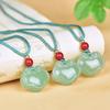 Xinjiang Golden Silk Jade Branco Jade Ruyi Lock Pingente Crianças Crianças Cofre Cadeado Ruyi Feijão Branco Jade Pingente Live Supply