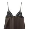 Venta al por mayor de Ropa para Mujer Transfronteriza, Nuevo Estilo de Verano Estilo Europeo y Americano Versátil Patchwork Sin Mangas Asimétrico Halter Vestido