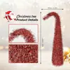 Árbol de Navidad rojo inclinado transfronterizo con guirnalda roja de PVC y borde blanco, 5 pies, para decoración navideña del hogar y de escaparates de centros comerciales