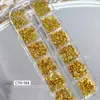 Acessórios de Nail Art Metálicos Meia-Redondos Pérola Dourado e Prata Mistos 12 Compartimentos Estilo Ins Peças de Liga Metálica Mais Vendidas