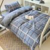 Edredón para dormitorio de estudiantes de algodón cuidadosamente seleccionado Ropa de cama Universidad Escuela secundaria Juego de tres piezas Dormitorio Sábanas y fundas de edredón de puro algodón