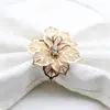 Anillo para Servilleta Flor de Malla con Hebilla Metálica Hueca Transfronterizo, Hebilla para Servilleta Estilo Nórdico Simple, Anillo para Servilleta Flor de Malla, Venta al por Mayor del Fabricante