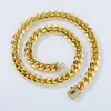 Pulsera Cruzada de Acero Inoxidable con Hebilla Cuadrada de 8-14 mm para Amazon, Cadena Cubana de 14K, Estilo Europeo y Americano, Collar para Hombre que Conserva el Color