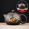 Olla Fengming Descoloración por Agua Caliente Zisha Xishi Olla Tetera Semimanual Tetera Doméstica Gran Montón Dragón Dorado y Fénix