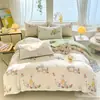 Set de cuatro piezas de algodón suave y fresco lavado, ultra suave para dormir sin nada, apto para todas las estaciones, lavable a máquina, disponible para venta al por mayor