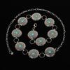 Cinturón vintage turquesa tallado, cadena de metal distintiva para la cintura, ideal para combinar con todo tipo de vestidos.