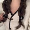 Lindo top de calavera alta clip de terciopelo perlado femenino celebridad de internet clip para flequillo tamaño pequeño diadema de princesa clip para cabello suelto accesorios para el cabello