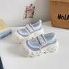 Zapatos Blancos de Velcro Hueco Sandalias de Mujer Verano Nuevo Nicho Acolchados de Suela Gruesa Tenis de Doble Uso Lz6125