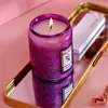 Vela aromática de cera de planta grande em vidro em relevo feita à mão, sem fumaça, vela criativa para fragrância de casa, presente