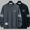 Envío RápidoNueva Sudadera de Manga Larga con Cuello Redondo Holgada de Primavera y Otoño, Camiseta Base Estampada de Moda para Hombre