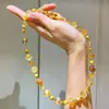 Colar Maillard Outono e Inverno Cristal Amarelo Natural de Alta Qualidade Pedra Olho de Tigre Dourado Corrente para Clavícula para Mulheres