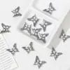 Contas criativas em formato de asa de borboleta brilhante cravejadas de diamantes para colares, pulseiras, brincos, acessórios de cabelo, presilhas de cabelo e componentes decorativos feitos à mão para DIY