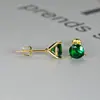 Pendientes de botón de platino de 8 mm con diamante de colores en espiral de tres garras, pendientes pequeños elegantes para mujer, venta caliente transfronteriza, venta al por mayor