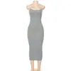 Vestido de Malha Sexy Novo Primavera e Verão Europeu e Americano, Vestido Saia de Alça em A para Quadril Feminino