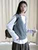 El nuevo chaleco casual de cachemira cepillada estilo coreano de otoño de Loufu es suave y amigable con la piel, adecuado para usar en capas, para mujer