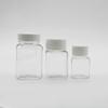 Botella de Plástico de 30ml Botella Cuadrada Pequeña Poliéster PET Soplado por Inyección Transparente Productos para la Salud Tabletas Píldoras Cápsulas Polvo Subenvasado
