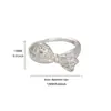 Anillo de Corazón con Moño Hueco de Moda, Chapado en Oro Real de 18K, Anillo de Acero Inoxidable, Joyería de Mano a Juego para Parejas