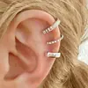 Bestseller transfronteiriço europeu e americano: Brincos ear cuffs em formato de C com strass para orelhas sem furo, estilosos e compactos, conjunto de três peças