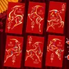 2027 Año del Cordero Sobre Rojo Creativo Brillo Mate Dibujo Animado Zodiaco Cien Yuan Mil Yuanes Sobre de Dinero de la Suerte para Año Nuevo