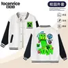Jaqueta baseball Creeper do Minecraft para crianças, meninos e meninas, para primavera e outono, roupa casual esportiva escolar, top durável e moderno