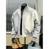 Chaqueta de vuelo deconstruida estilo americano para hombre, chaqueta corta de béisbol oversize de moda para otoño, prenda exterior elegante y genial