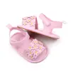 Verano 0-1 año bebé niña zapatos suaves flor pequeña sandalias de bebé zapatos transpirables para niños pequeños al por mayor BHX3195
