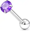 Anéis de língua de aço inoxidável com quatro pinos de zircônia cúbica, argolas para cartilagem da orelha de aço titânio, joias de piercing femininas, best-sellers transfronteiriços, atacado do fabricante