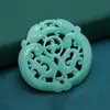 Acessório de pingente oco imitação de jade Xiu em resina, componente de fecho para colar DIY feito à mão, acessório de colar Hanfu estilo antigo