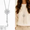 Cadena para Suéter de Collar Largo Geométrico, Accesorio de Lujo de Alta Gama, Versátil y de Moda, Colgante de Perla para Otoño e Invierno