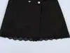 Vestido de encaje negro de doble botonadura para mujer, estilo europeo y americano, primavera 2026 10768